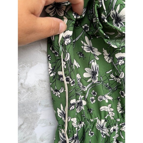 ME+EM GREEN/WHITE FLORAL MAXI DRESS, WRAP DETAIL. Size UK8/USA 4 - Picture 11 of 13